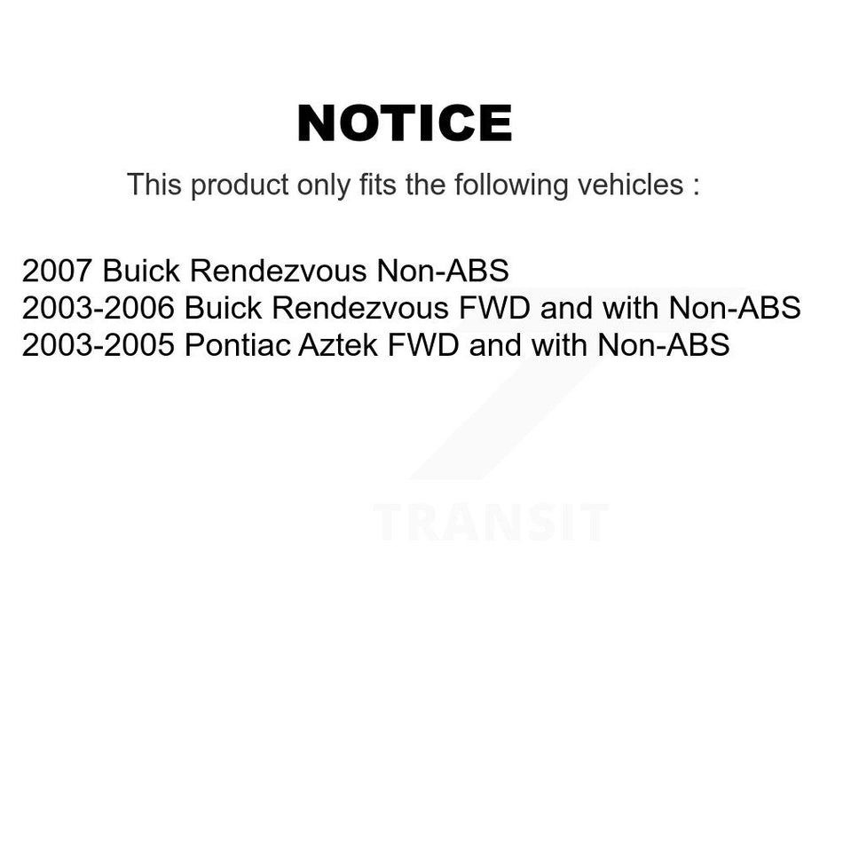 Front Disc Rotors Brake Pads Hub Bearings Assembly Control Arms Tie Rod End Shock Suspension Link Kit (15Pc) For Buick Rendezvous Pontiac Aztek KM-100005