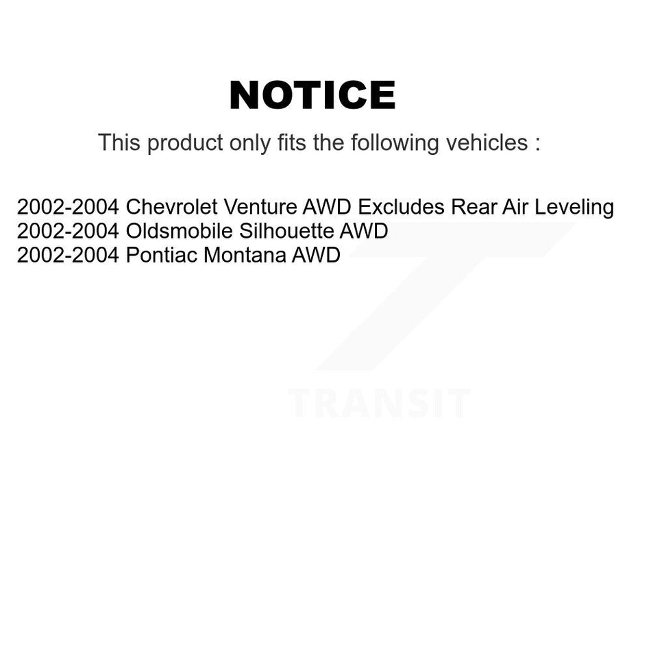 Front Disc Rotors Brake Pads Hub Bearings Control Arms Shock Assembly Suspension Link Kit (15Pc) For 2002-2004 Chevrolet Venture Pontiac Montana Oldsmobile Silhouette AWD KM-100010