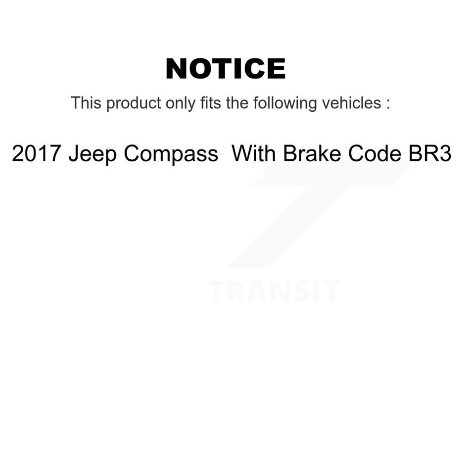 Front Rear Semi-Metallic Brake Pads Kit For 2017 Jeep Compass With Code BR3 KPF-100566