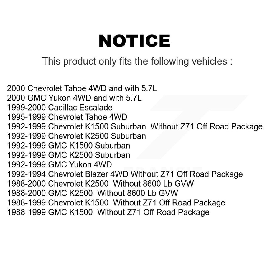 Front Suspension Shock Absorber And TOR Link Kit For Chevrolet K1500 GMC Tahoe K2500 Suburban Yukon Cadillac Escalade Blazer KSS-100016