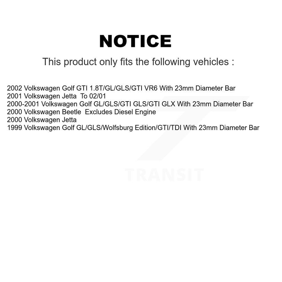 Front Complete Shock Assembly And TOR Link Kit For Volkswagen Jetta Golf Beetle KSS-100488