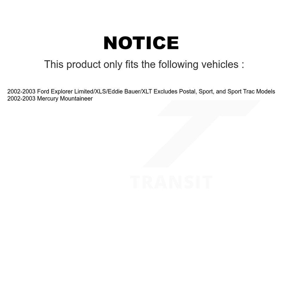 Front Complete Shock Assembly And TOR Link Kit For 2002-2003 Ford Explorer Mercury Mountaineer KSS-100498