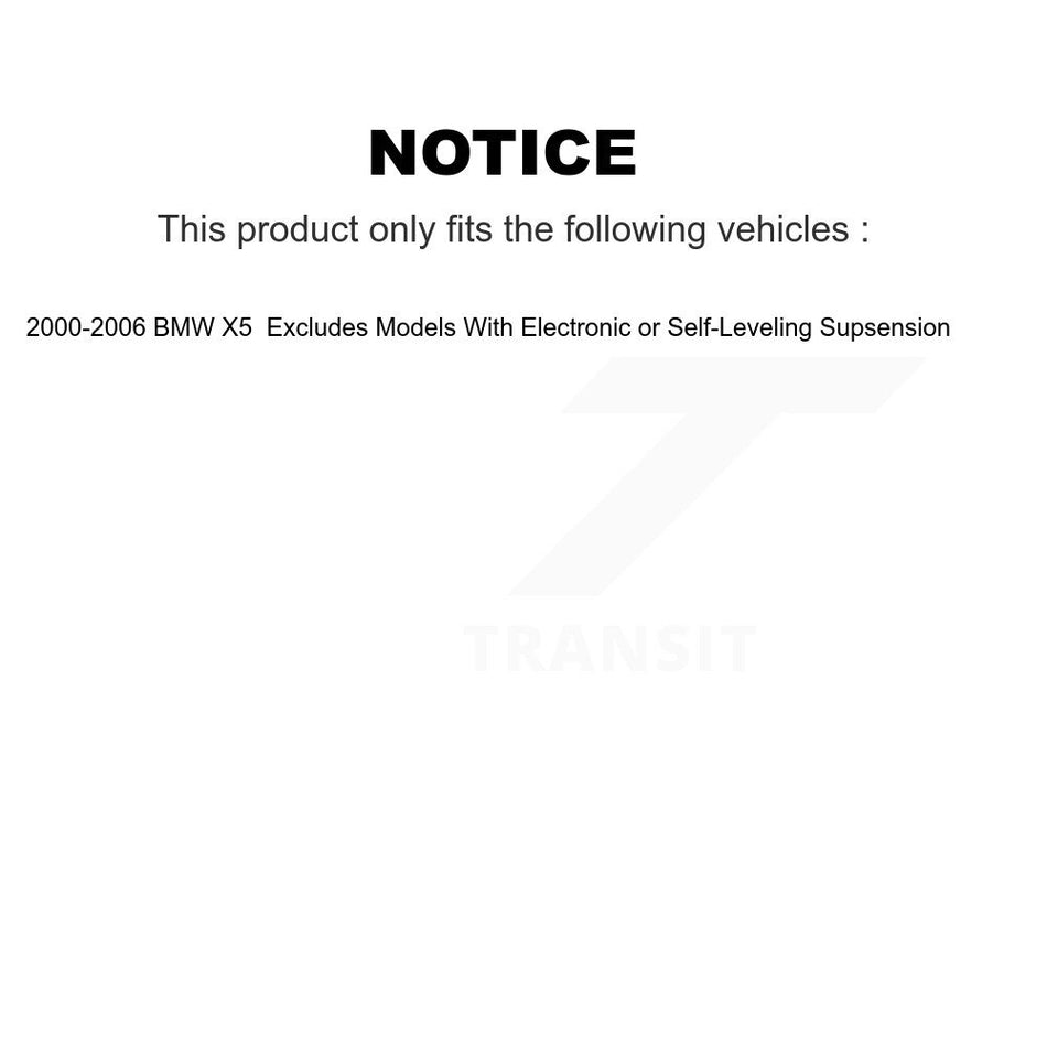 Front Complete Shock Assembly And TOR Link Kit For 2000-2006 BMW X5 Excludes Models With Electronic or Self-Leveling Supsension KSS-100585