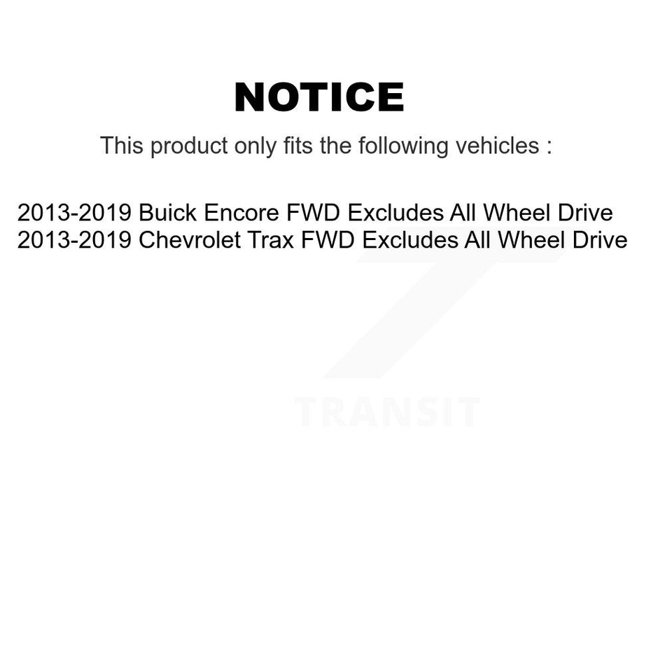 Front Complete Shock Assembly And TOR Link Kit For 2013-2019 Buick Encore Chevrolet Trax Excludes All Wheel Drive FWD KSS-100620