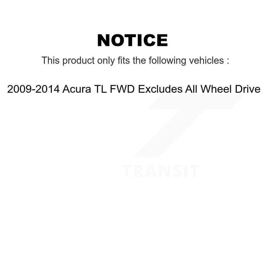 Front Complete Shock Assembly And TOR Link Kit For 2009-2014 Acura TL FWD Excludes All Wheel Drive KSS-100646