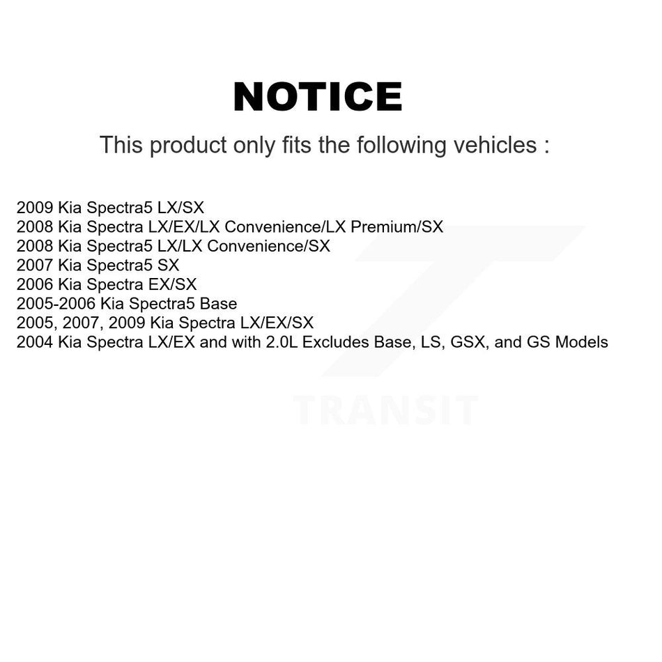 Front Complete Shock Assembly And TOR Link Kit For Kia Spectra Spectra5 KSS-100648