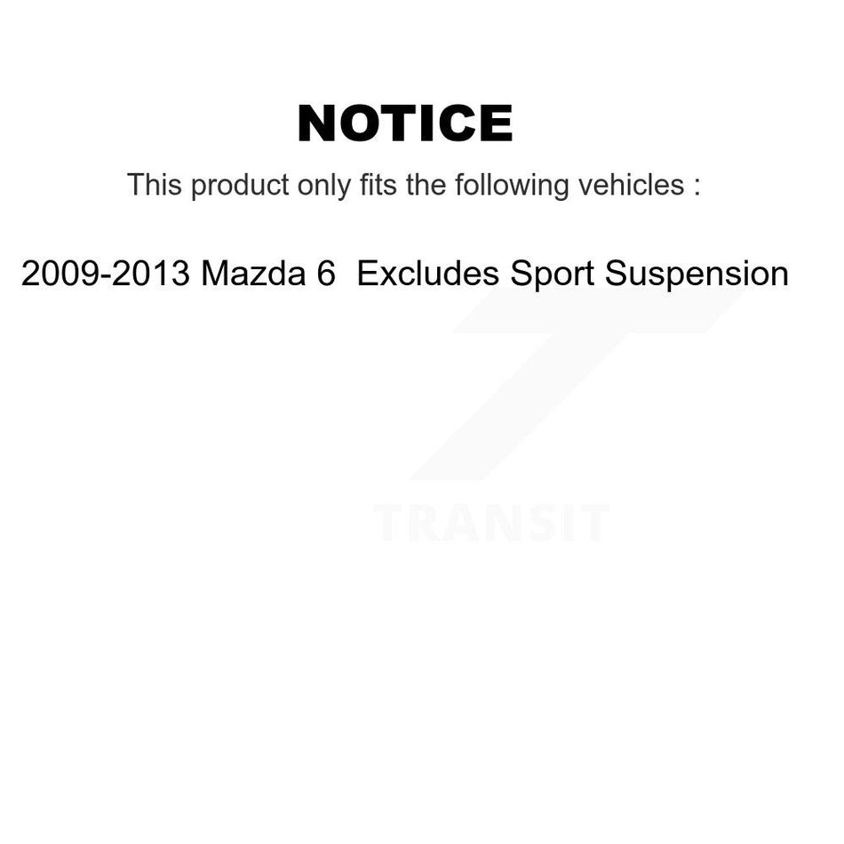 Front Complete Shock Assembly And TOR Link Kit For 2009-2013 Mazda 6 Excludes Sport Suspension KSS-100656