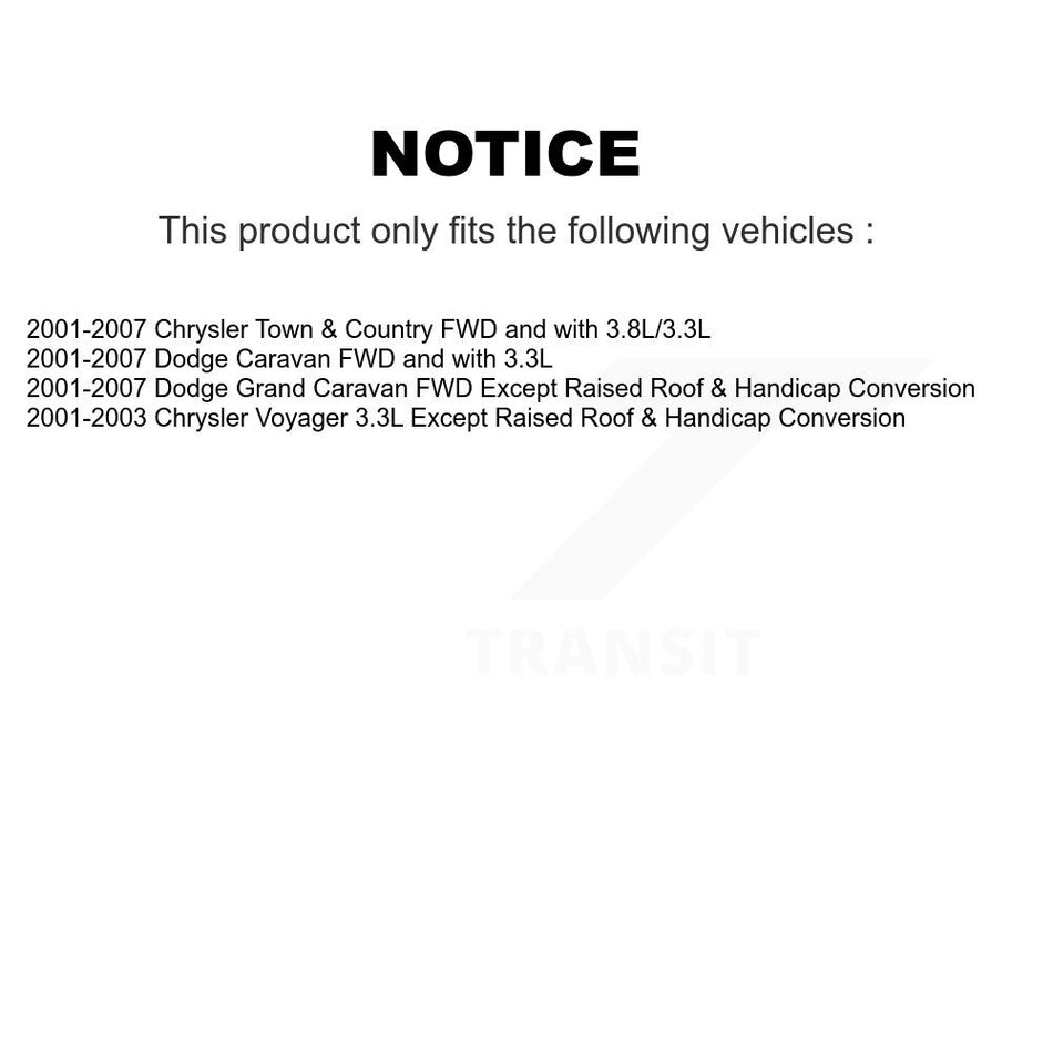 Front Complete Shock Assembly And TOR Link Kit For Dodge Chrysler Grand Caravan Town & Country Voyager KSS-100669