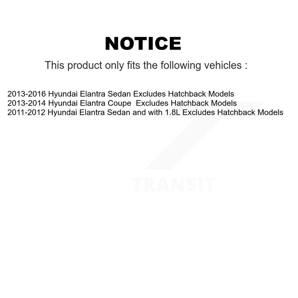 Front Complete Shock Assembly And TOR Link Kit For Hyundai Elantra Coupe Excludes Hatchback Models KSS-100684