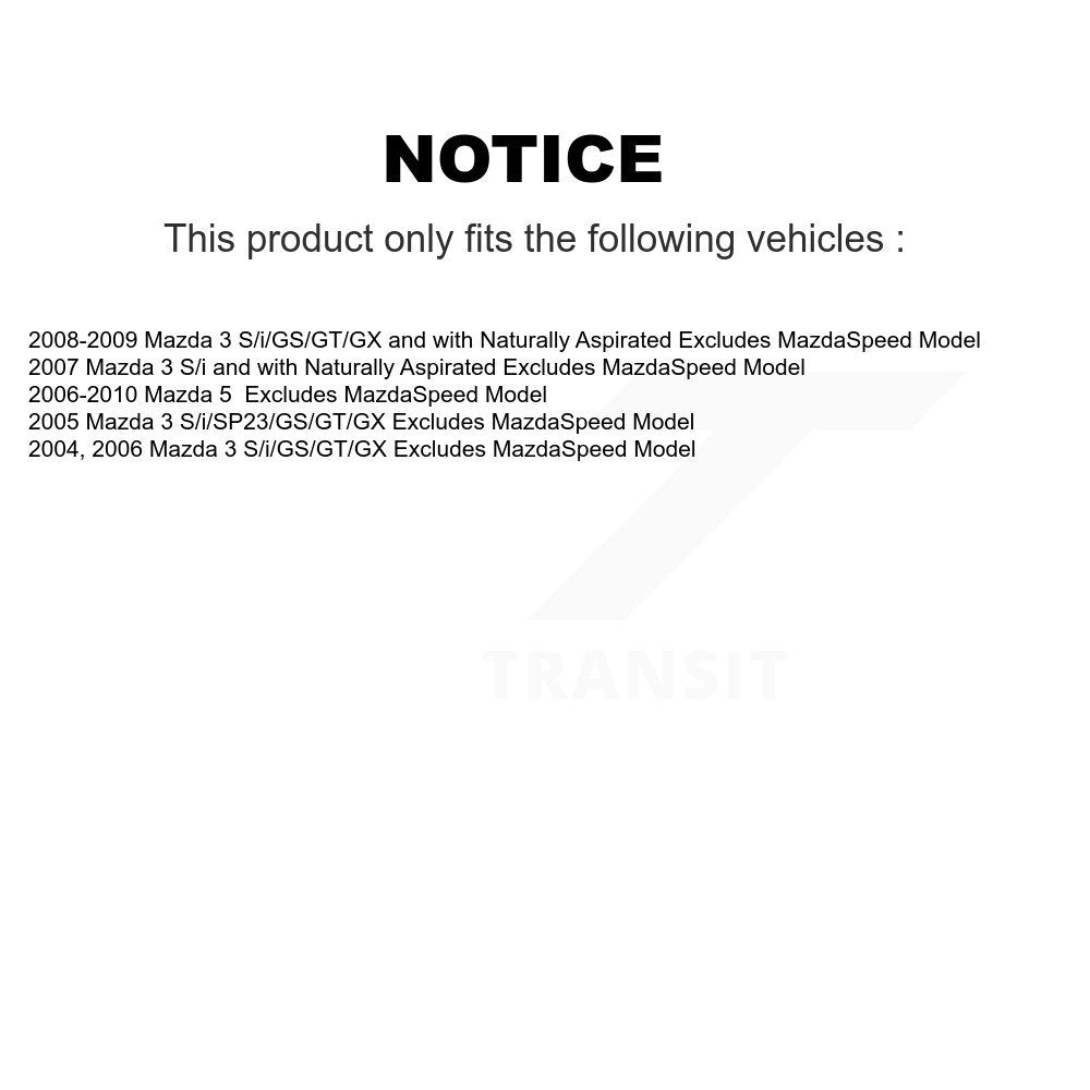 Front Shock Assembly And TOR Link Kit For Mazda 3 5 Excludes