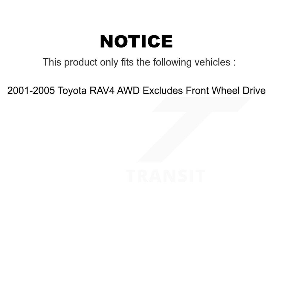 Front Complete Shock Assembly And TOR Link Kit For 2001-2005 Toyota RAV4 AWD Excludes Wheel Drive KSS-100785