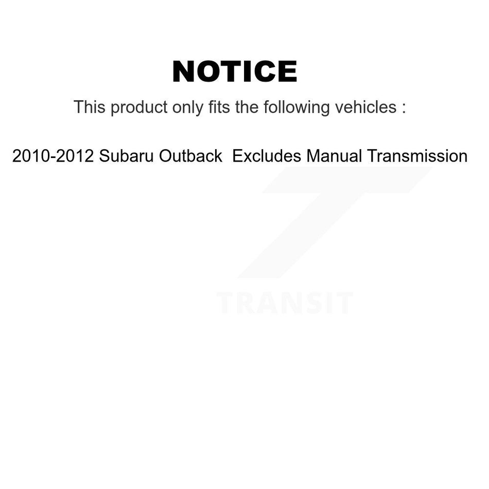 Front Complete Shock Assembly And TOR Link Kit For 2010-2012 Subaru Outback Excludes Manual Transmission KSS-100790