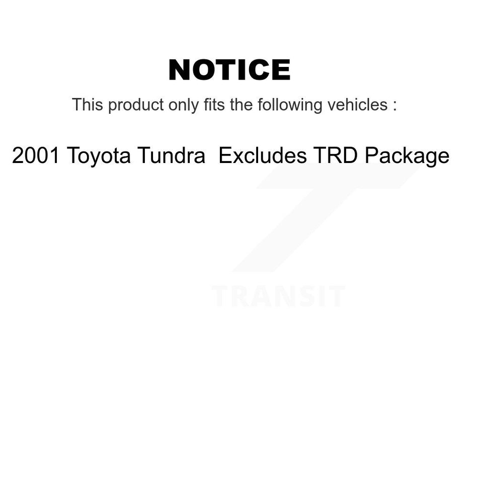 Front Complete Shock Assembly And TOR Link Kit For 2001 Toyota Tundra Excludes TRD Package KSS-100796