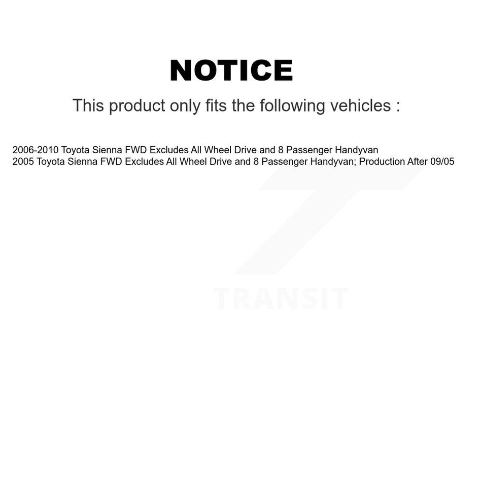 Front Complete Shock Assembly And TOR Link Kit For Toyota Sienna FWD KSS-100803