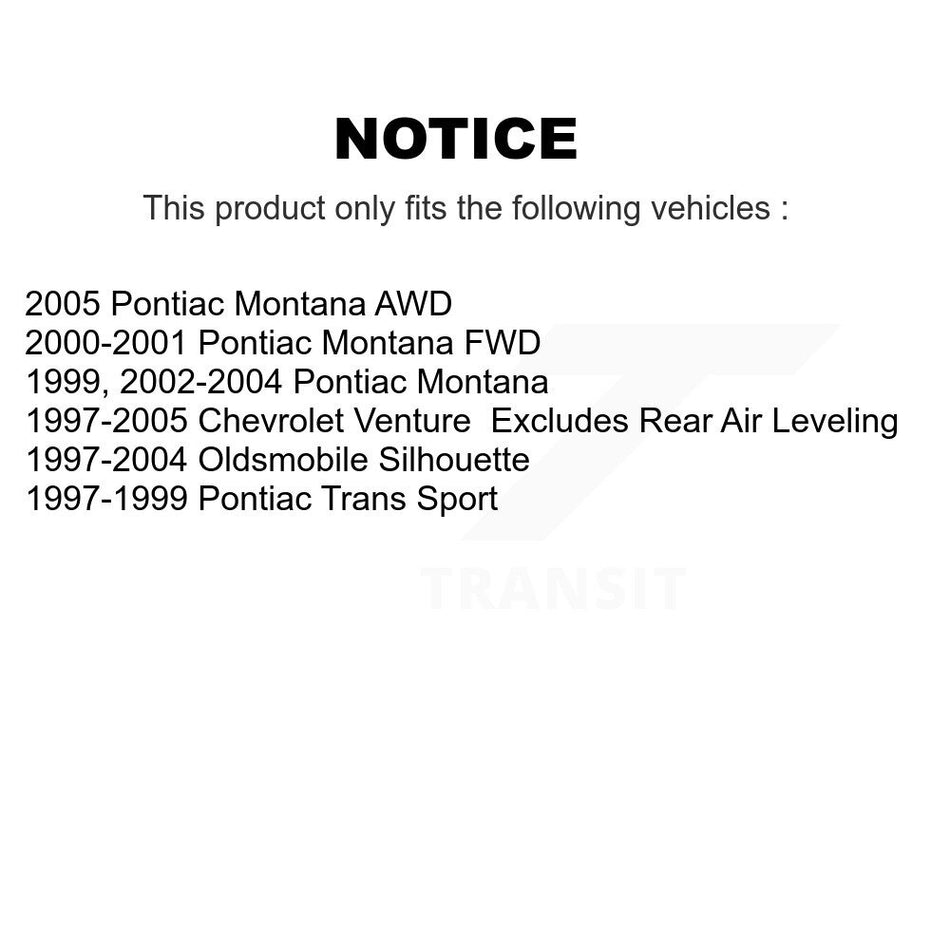 Front Complete Shock Assembly And TQ Link Kit For Chevrolet Venture Pontiac Montana Oldsmobile Silhouette Trans Sport KSS-100827