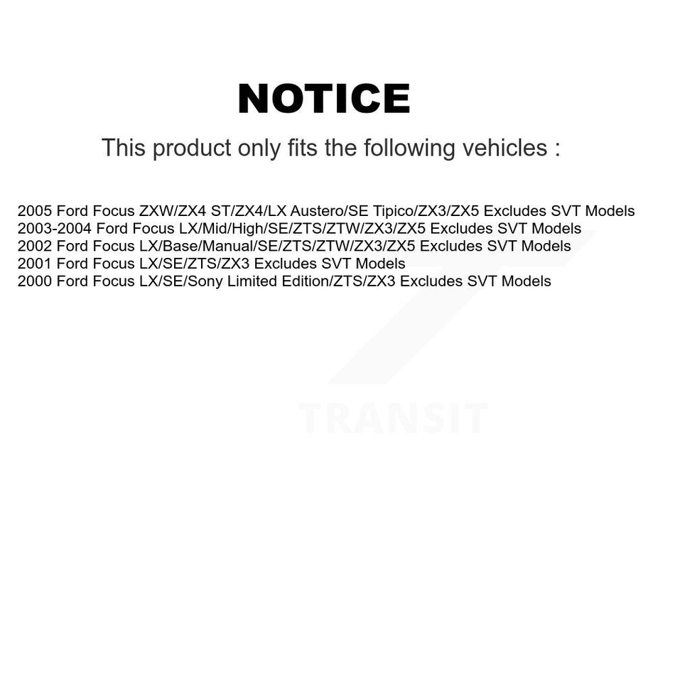 Front Complete Shock Assembly And TQ Link Kit For Ford Focus Excludes SVT Models KSS-100917