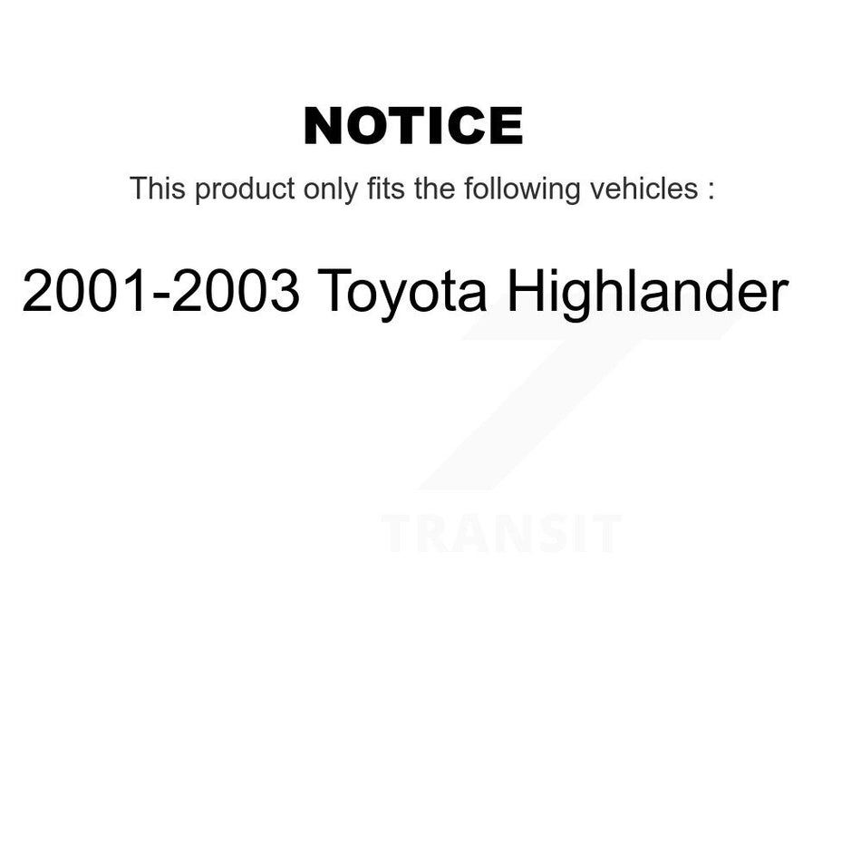 Front Complete Shock Assembly And TQ Link Kit For 2001-2003 Toyota Highlander KSS-100954