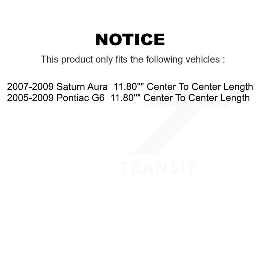 Front Complete Shock Assembly And TQ Link Kit For Pontiac G6 Saturn Aura 11.80" Center To Length KSS-100980