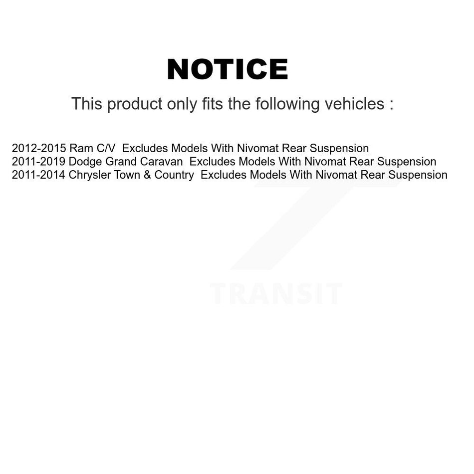 Front Control Arms And Complete Shock Tie Rods Link Sway Bar Kit (10Pc) For Dodge Grand Caravan Chrysler Town & Country Ram C/V EXCLUDES MODELS WITH NIVOMAT REAR SUSPENSION KSS-103953