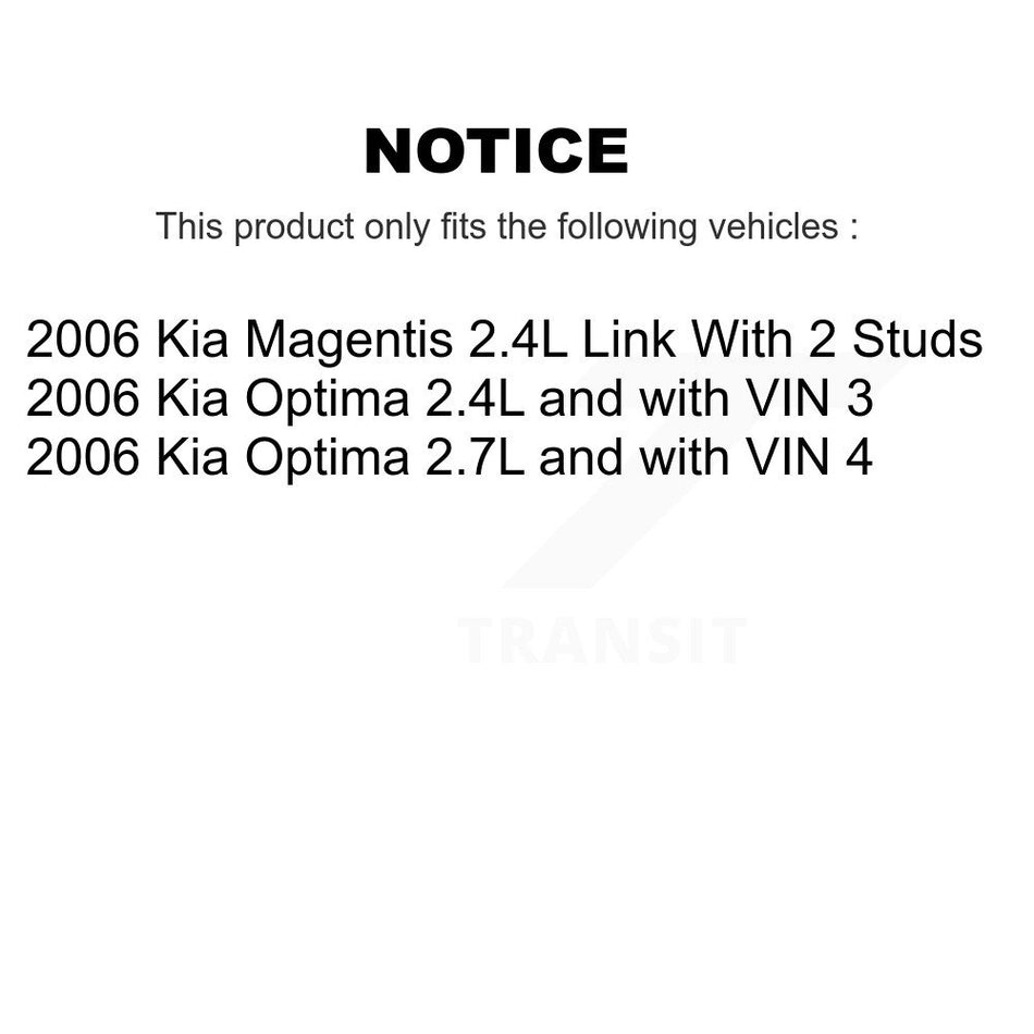 Front Suspension Control Arm And Ball Joint Assembly Stabilizer Bar Link Kit For 2006-2006 Kia Optima Magentis KTR-100008