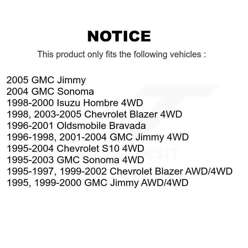 Front Suspension Control Arm And Ball Joint Assembly Stabilizer Bar Link Kit For Chevrolet S10 Blazer GMC Sonoma Jimmy Oldsmobile Bravada Isuzu Hombre KTR-100011