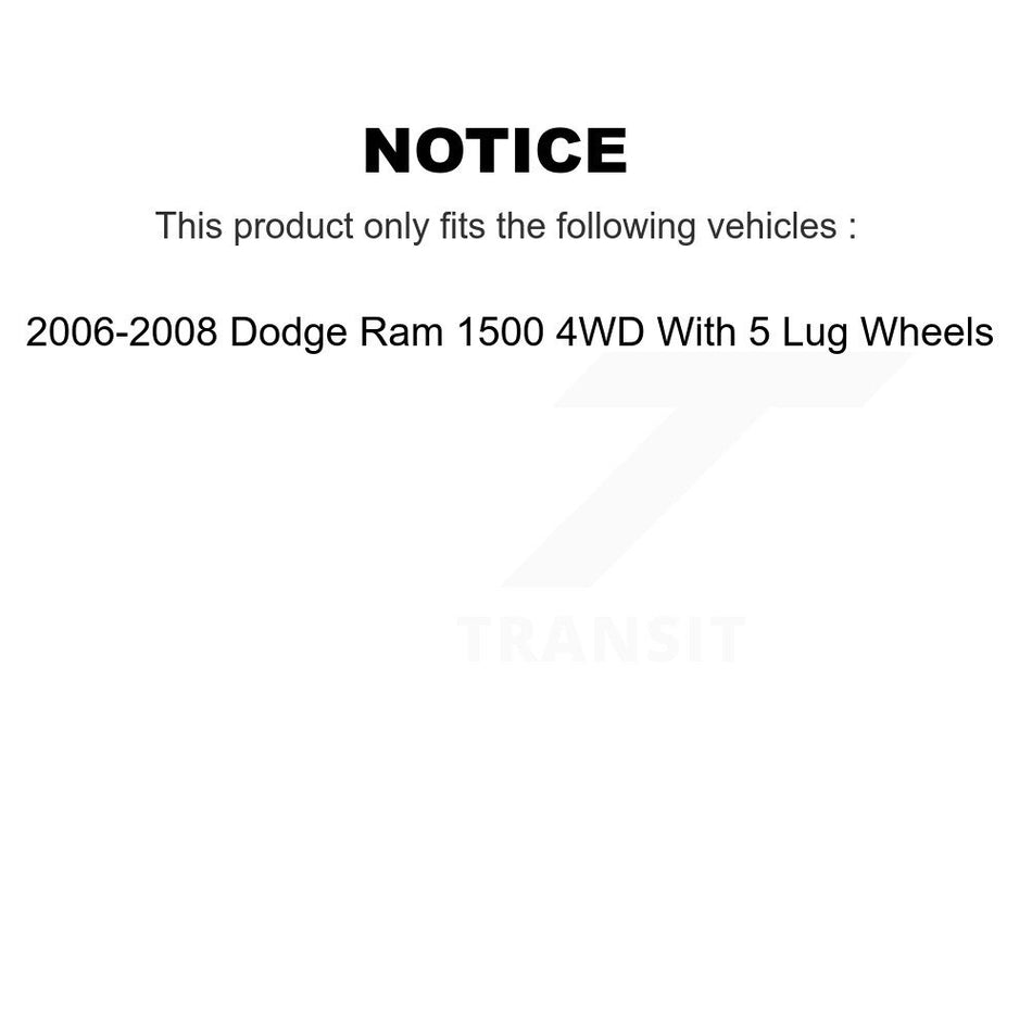 Front Suspension Control Arm And Ball Joint Assembly Stabilizer Bar Link Kit For 2006-2008 Dodge Ram 1500 4WD With 5 Lug Wheels KTR-100013