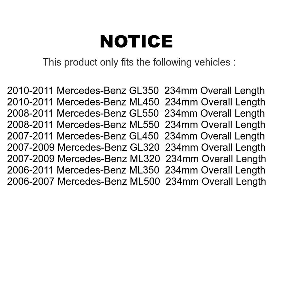 Front Suspension Control Arm And Ball Joint Assembly Stabilizer Bar Link Kit For Mercedes-Benz ML350 GL450 GL550 ML500 ML320 ML550 GL320 GL350 ML450 234mm Overall Length KTR-100019