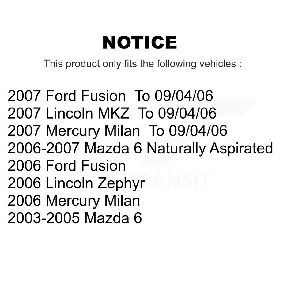 Front Suspension Control Arm And Ball Joint Assembly Stabilizer Bar Link Kit For Ford Fusion Mazda 6 Mercury Milan Lincoln MKZ Zephyr KTR-100261