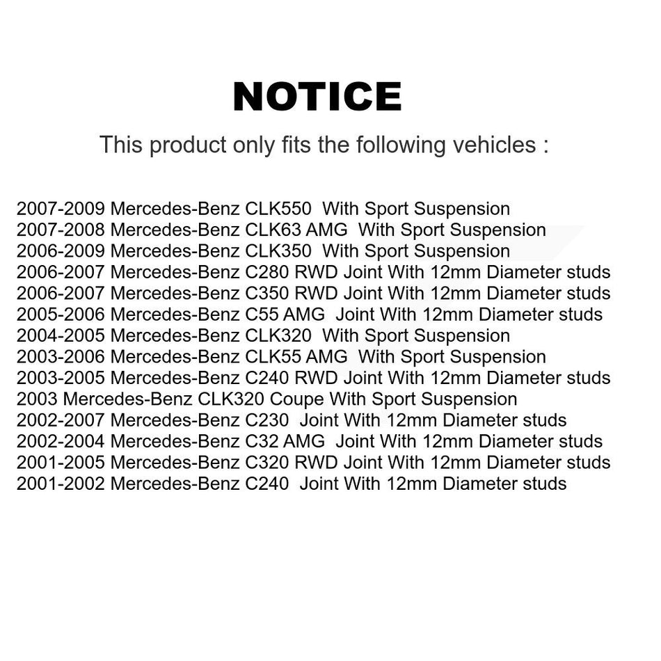 Front Suspension Control Arm And Ball Joint Assembly Stabilizer Bar Link Kit For Mercedes-Benz C230 C240 CLK350 C320 C280 CLK320 CLK550 C350 CLK55 AMG C32 C55 CLK63 KTR-100291