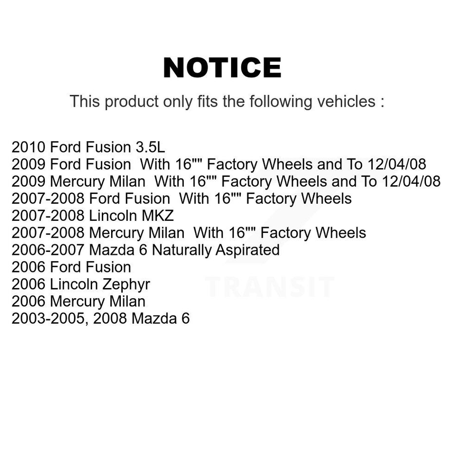 Front Suspension Control Arm And Ball Joint Assembly Stabilizer Bar Link Kit For Ford Fusion Mazda 6 Mercury Milan Lincoln MKZ Zephyr KTR-100307