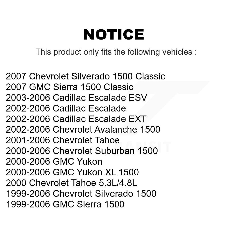 Front Suspension Control Arm And Ball Joint Assembly Stabilizer Bar Link Kit For Chevrolet Silverado 1500 GMC Tahoe Sierra Suburban Yukon Avalanche XL Cadillac Classic Escalade ESV EXT KTR-100327