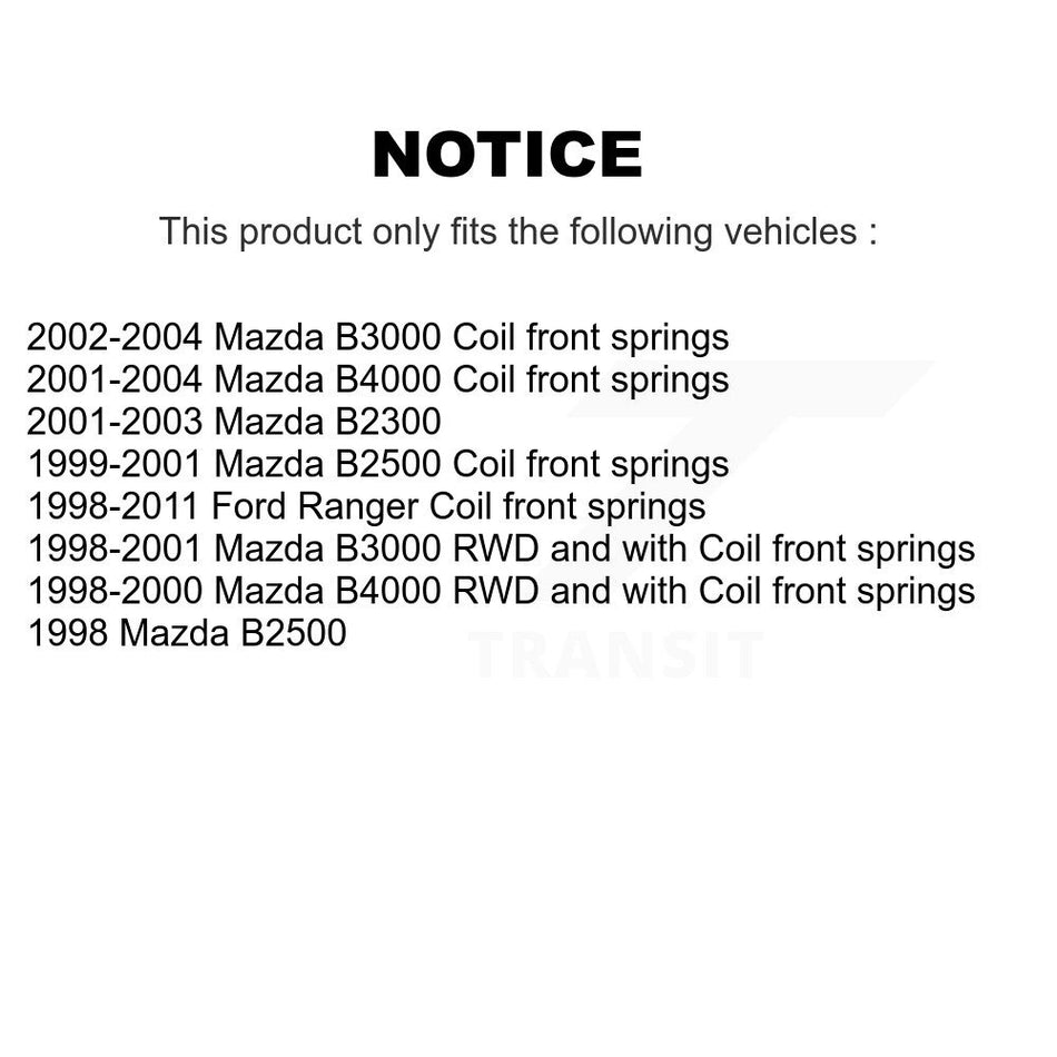 Front Suspension Control Arm And Ball Joint Assembly Steering Tie Rod End Stabilizer Bar Link Kit (8Pc) For Ford Ranger Mazda B3000 B2500 B4000 B2300 KTR-100343