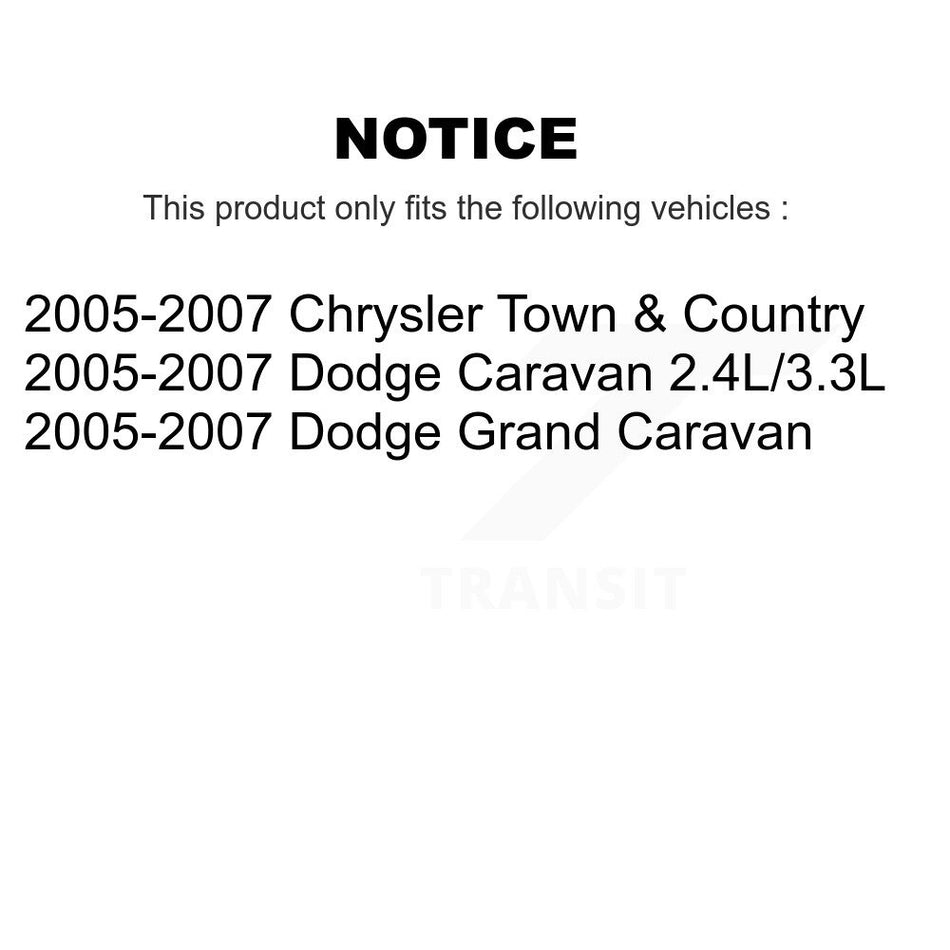 Front Suspension Control Arm And Ball Joint Assembly Steering Tie Rod End Stabilizer Bar Link Kit (8Pc) For 2005-2007 Dodge Grand Caravan Chrysler Town & Country KTR-100363