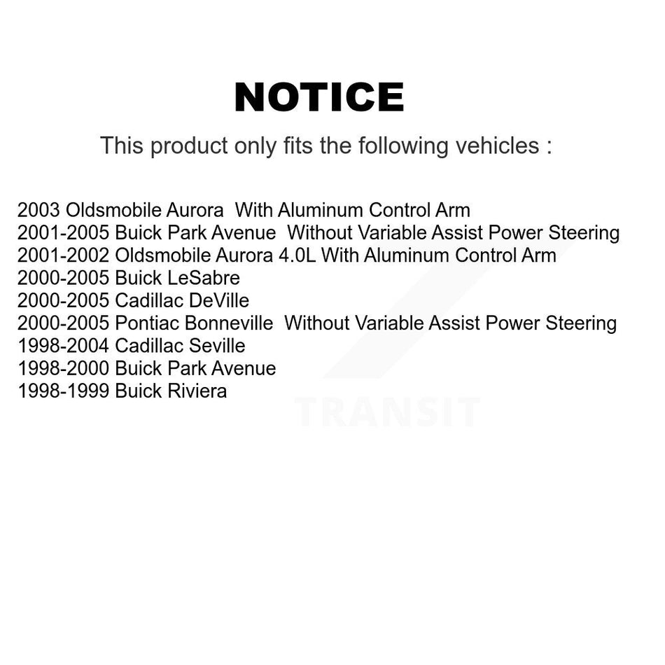 Front Suspension Control Arm And Ball Joint Assembly Steering Tie Rod End Link Kit (8Pc) For Buick LeSabre Cadillac DeVille Park Avenue Pontiac Bonneville Seville Oldsmobile Aurora Riviera KTR-100373