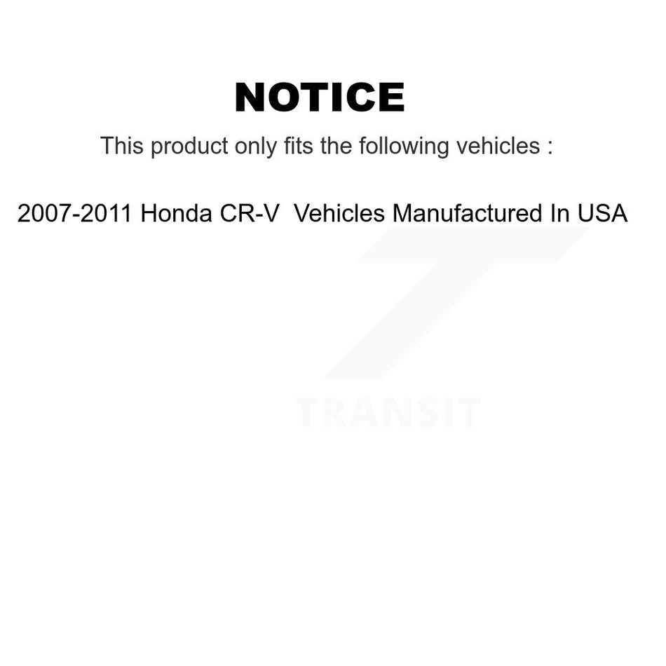 Front Suspension Control Arm And Ball Joint Assembly Steering Tie Rod End Stabilizer Bar Link Kit (8Pc) For 2007-2011 Honda CR-V Vehicles Manufactured In USA KTR-100396