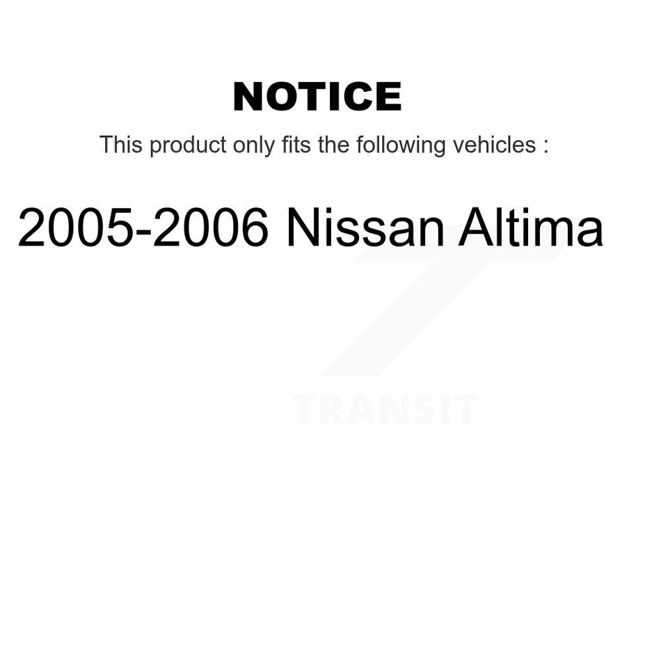 Front Suspension Control Arm And Ball Joint Assembly Steering Tie Rod End Stabilizer Bar Link Kit (8Pc) For 2005-2006 Nissan Altima KTR-100456