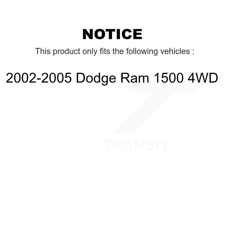 Front Suspension Control Arm And Ball Joint Assembly Steering Tie Rod End Stabilizer Bar Link Kit For 2002-2005 Dodge Ram 1500 4WD KTR-100506