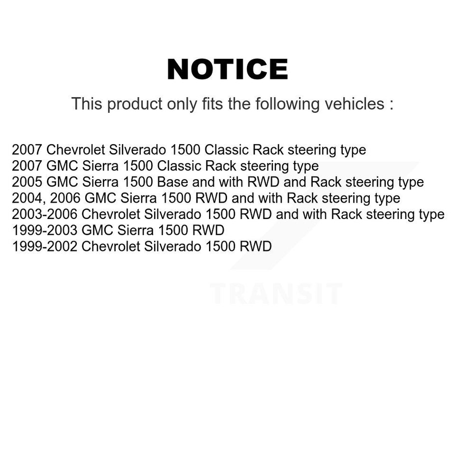 Front Suspension Control Arm And Ball Joint Assembly Steering Tie Rod End Stabilizer Bar Link Kit For Chevrolet Silverado 1500 GMC Sierra Classic KTR-100509