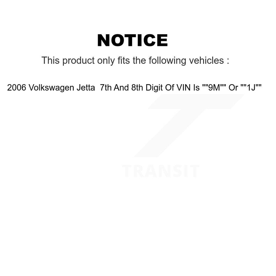 Front Suspension Control Arm And Ball Joint Assembly Steering Tie Rod End Stabilizer Bar Link Kit (8Pc) For 2006 Volkswagen Jetta 7th 8th Digit Of VIN Is "9M" Or "1J" KTR-100560