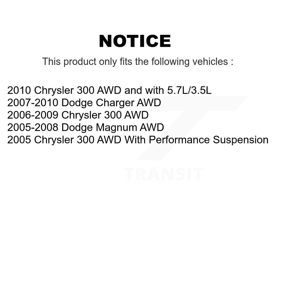 Front Suspension Control Arm And Ball Joint Assembly Steering Tie Rod End Stabilizer Bar Link Kit (8Pc) For Chrysler 300 Dodge Charger Magnum KTR-100579