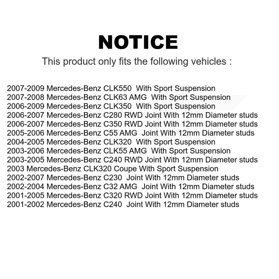 Front Suspension Stabilizer Bar Link Pair For Mercedes-Benz C230 C240 CLK350 C320 C280 CLK320 CLK550 C350 CLK55 AMG C32 C55 CLK63 KTR-100774