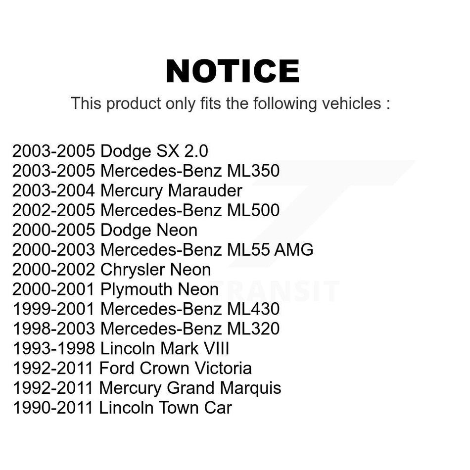 Rear Suspension Sway Bar Link Pair For Mercury Grand Marquis Ford Crown Victoria Lincoln Town Car Neon Dodge Mercedes-Benz ML320 ML350 Plymouth Mark VIII ML430 ML500 Marauder ML55 AMG SX KTR-100932