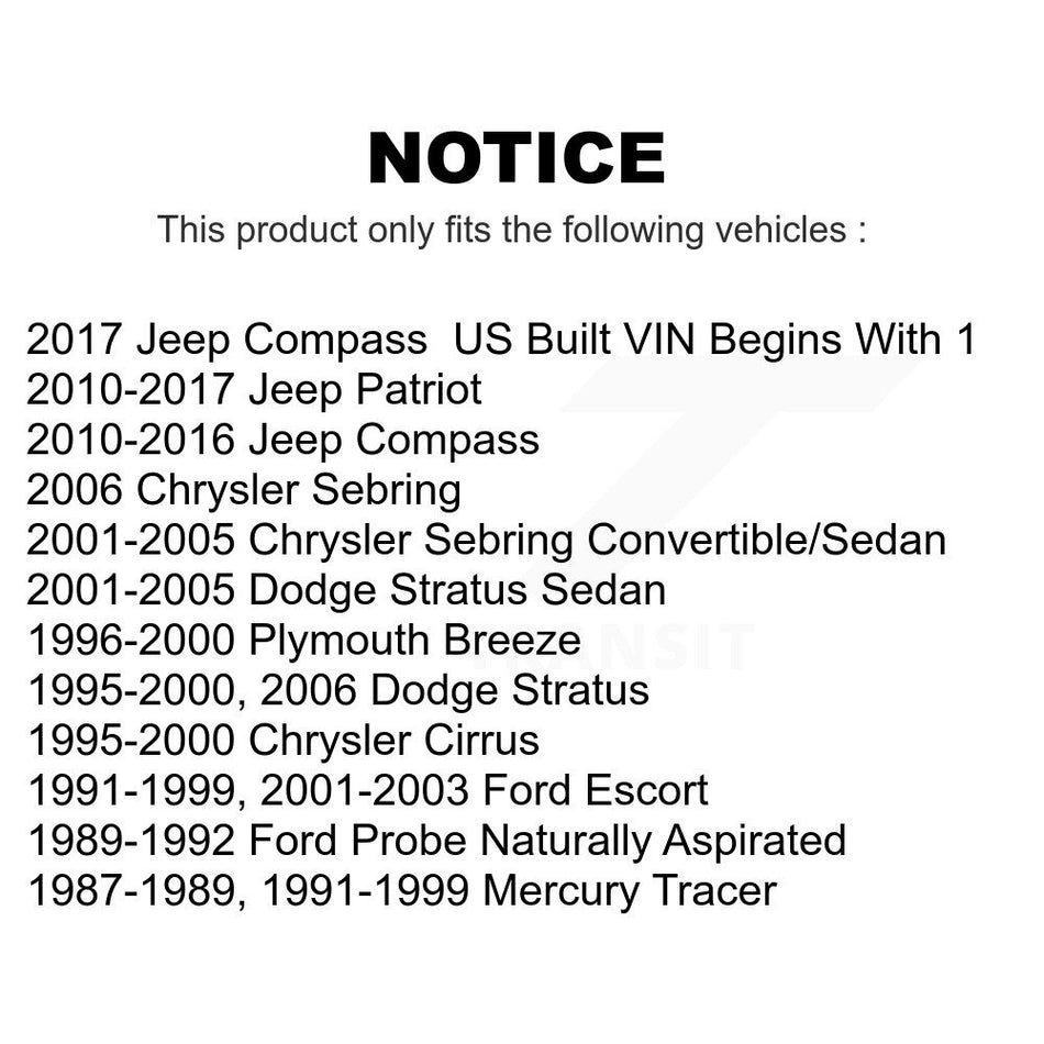 Rear Suspension Stabilizer Bar Link Pair For Jeep Patriot Compass Chrysler Sebring Dodge Stratus Ford Escort Mercury Tracer Cirrus Plymouth Breeze Probe KTR-101042