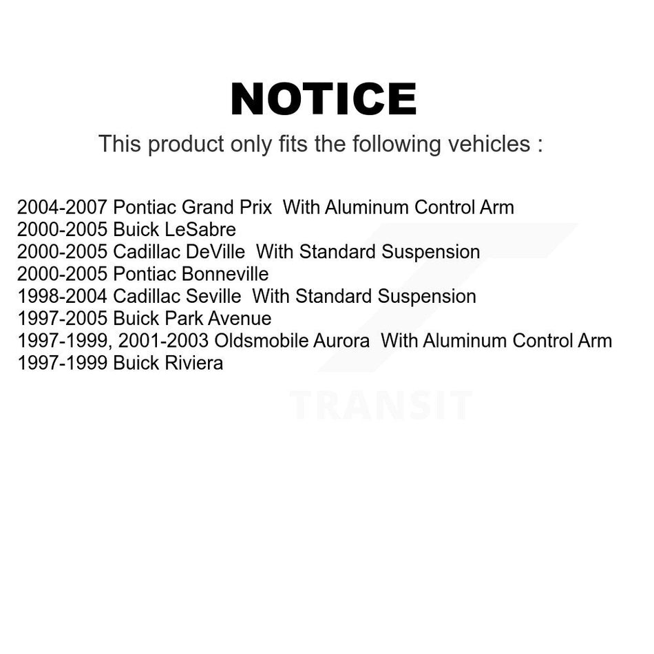 Front Suspension Ball Joints Pair For Buick LeSabre Pontiac Grand Prix Cadillac DeVille Park Avenue Bonneville Seville Oldsmobile Aurora Riviera KTR-101187