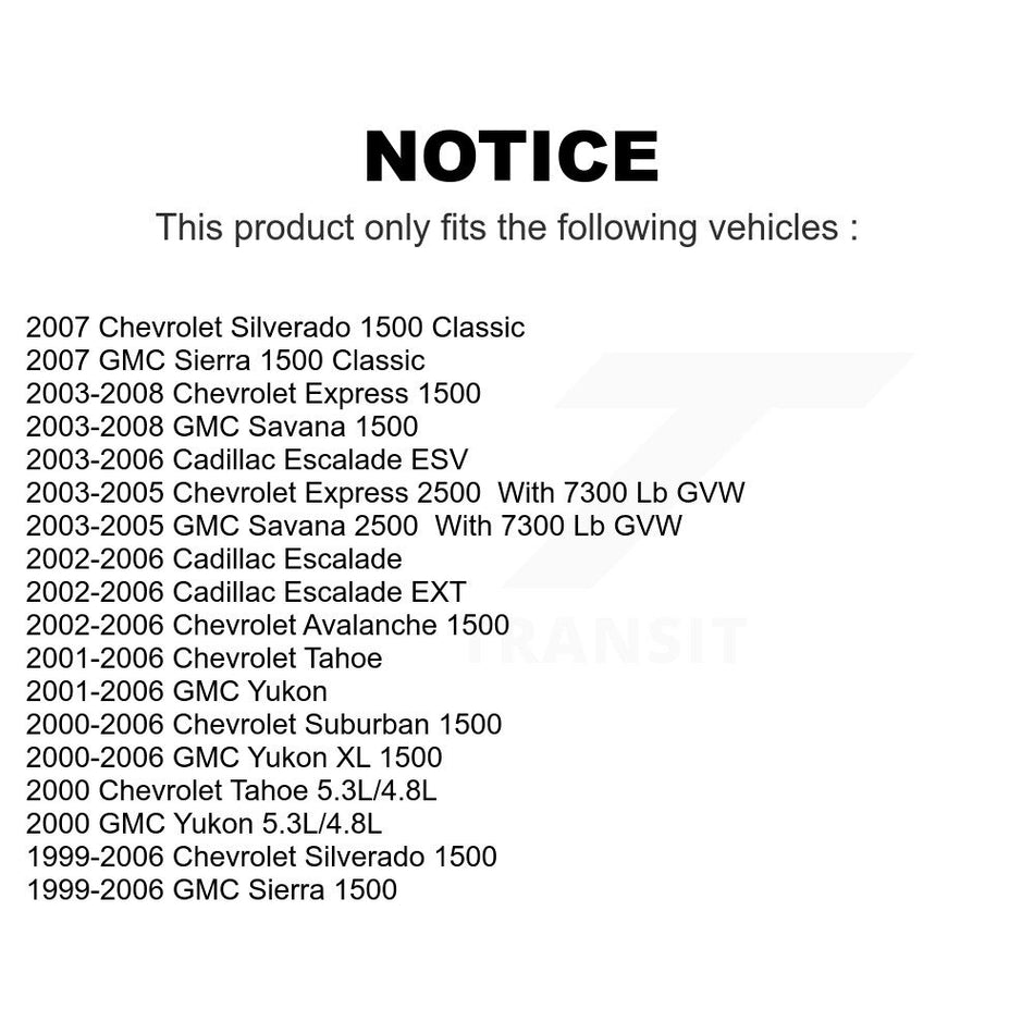 Front Suspension Ball Joints Pair For Chevrolet Silverado 1500 GMC Tahoe Sierra Suburban Yukon Avalanche XL Cadillac Classic Escalade Express 2500 ESV EXT Savana KTR-101314