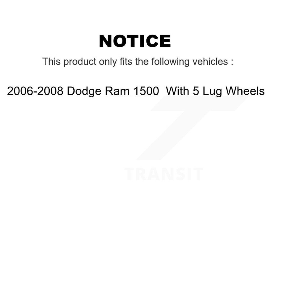 Front Suspension Control Arm And Ball Joint Assembly Kit For 2006-2008 Dodge Ram 1500 With 5 Lug Wheels KTR-101499