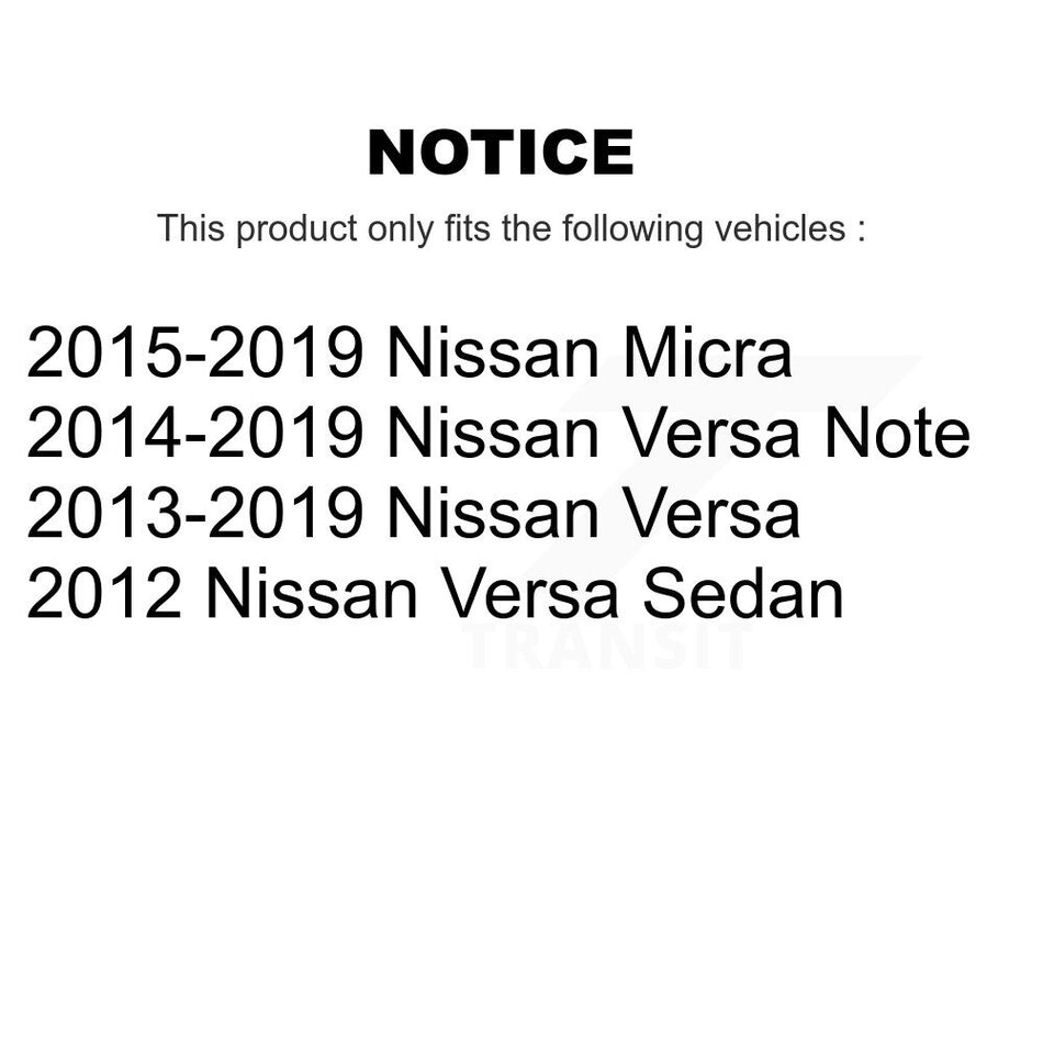 Front Suspension Control Arm And Ball Joint Assembly Steering Tie Rod End Stabilizer Bar Link Kit (8Pc) For Nissan Versa Note Micra KTR-101685