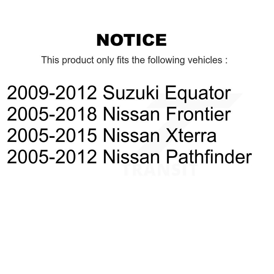 Front Suspension Control Arm And Ball Joint Assembly Stabilizer Bar Link Kit For Nissan Frontier Pathfinder Xterra Suzuki Equator KTR-101739