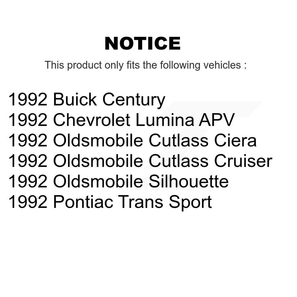 Front Steering Tie Rod End Kit For 1992-1992 Oldsmobile Buick Century Cutlass Ciera Chevrolet Lumina APV Pontiac Trans Sport Silhouette Cruiser KTR-101858