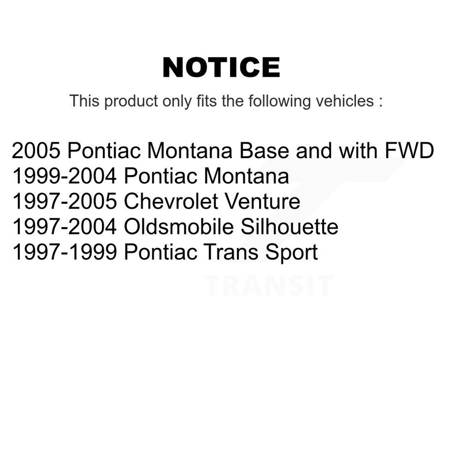 Front Steering Tie Rod End Kit For Chevrolet Venture Pontiac Montana Oldsmobile Silhouette Trans Sport KTR-101867